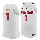 Ohio State Buckeyes #1 Jae'Sean Tate White College Basketball Jersey Dzhi,baseball caps,new era cap wholesale,wholesale hats